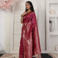 Shree Shyam Fashion Lichi Silk Wine Saree