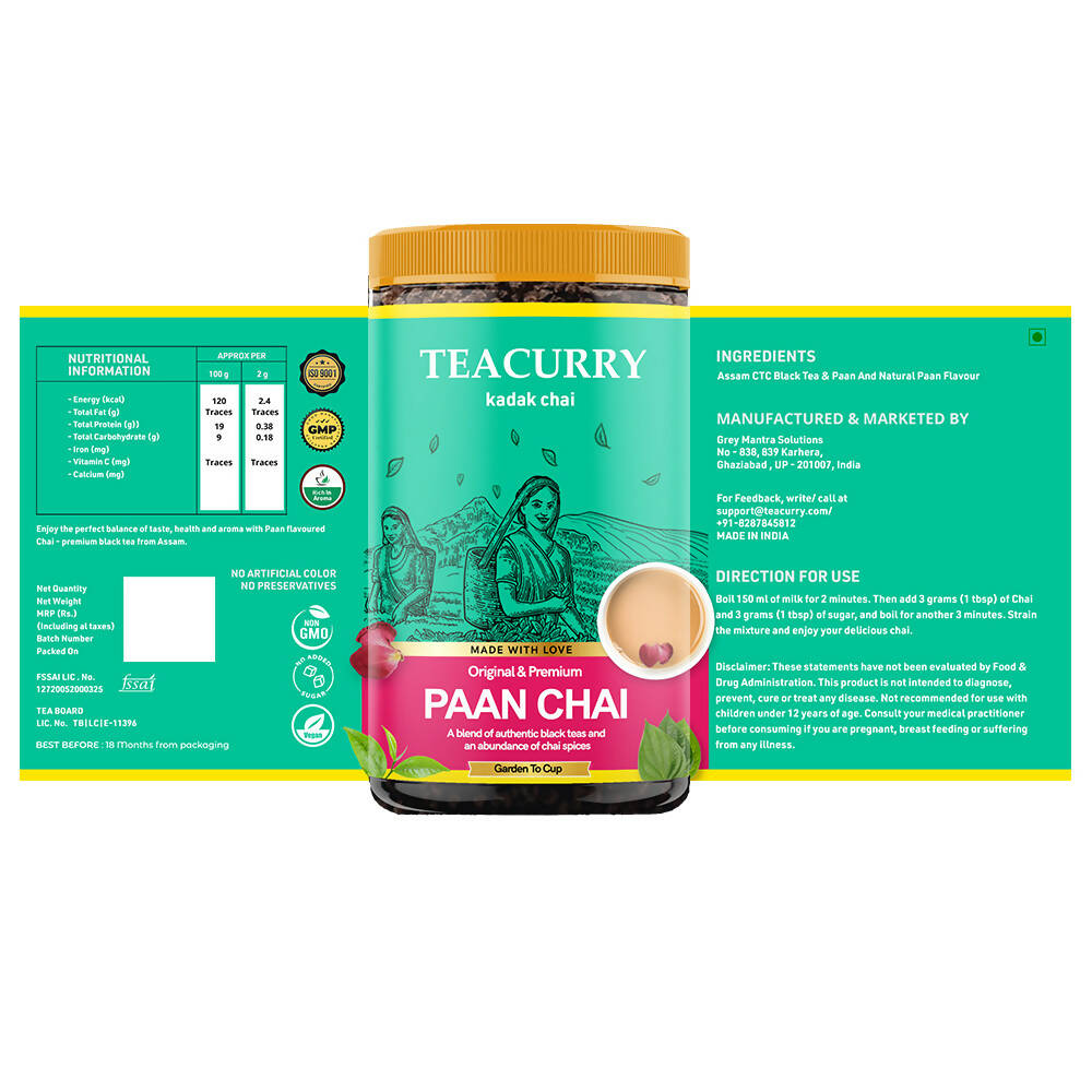 Teacurry Paan Chai Powder - Swadesiicart