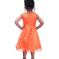 Asmaani Baby Girl's Orange Satin Knee Length Frock (AS-DRESS_22144)