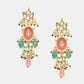 Ruby Raang 22k Gold Polished Blush Pink Kundan Earrings | Swadesiicart