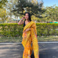 Vamsee Yellow Organza Saree - Swadesiicart