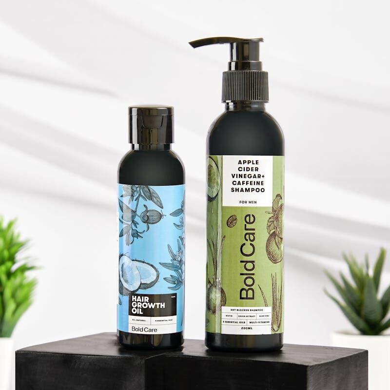 Bold Care DHT Blocker Shampoo & Hair Growth Oil Combo | Swadesiicart