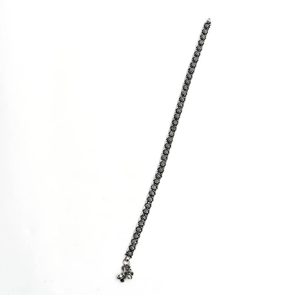 Mominos Fashion Kamal Johar Oxidised Silver Regular Anklets | Swadesiicart