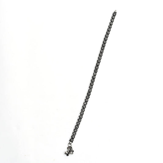 Mominos Fashion Kamal Johar Oxidised Silver Regular Anklets | Swadesiicart