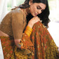 Brown Georgette Brasso Floral Printed Saree With Unstitched Blouse Piece - Zyanya