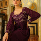 Janasya Purple Georgette Sequined Tunic & Bottom | Swadesiicart