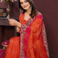 Ai Fashion Orange Georgette Digital Print Party Wear Saree