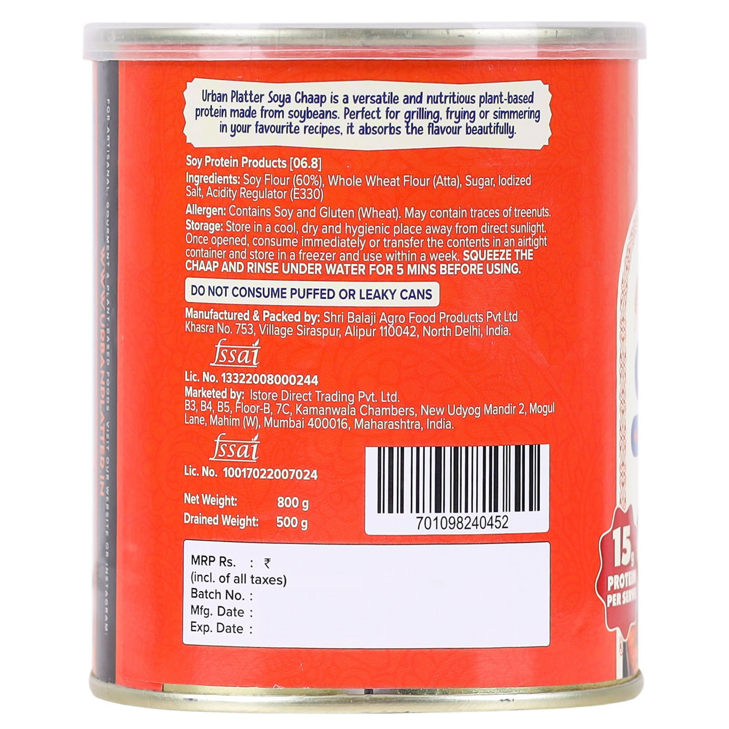 Urban Platter Soya Chaap Plant Based Bean | Swadesiicart