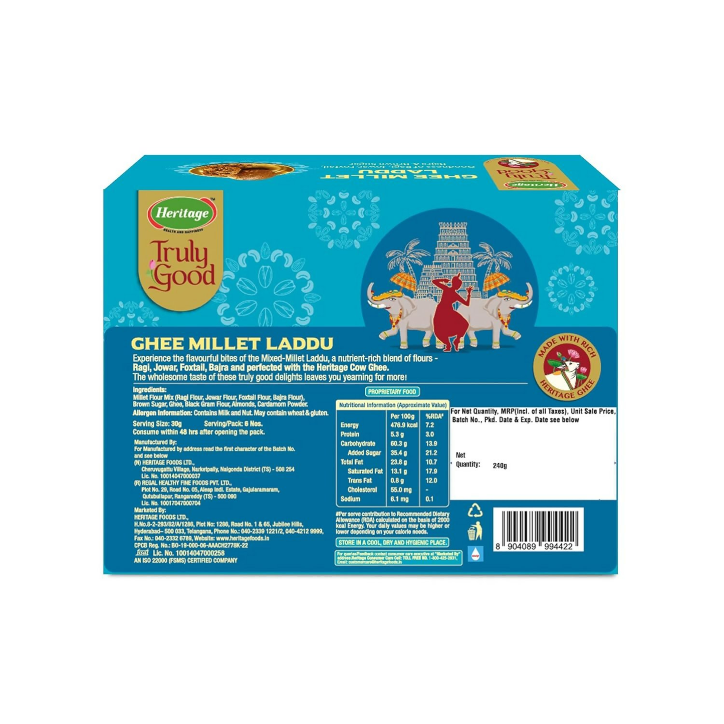 Heritage Pure Ghee Millet Laddu | Swadesiicart