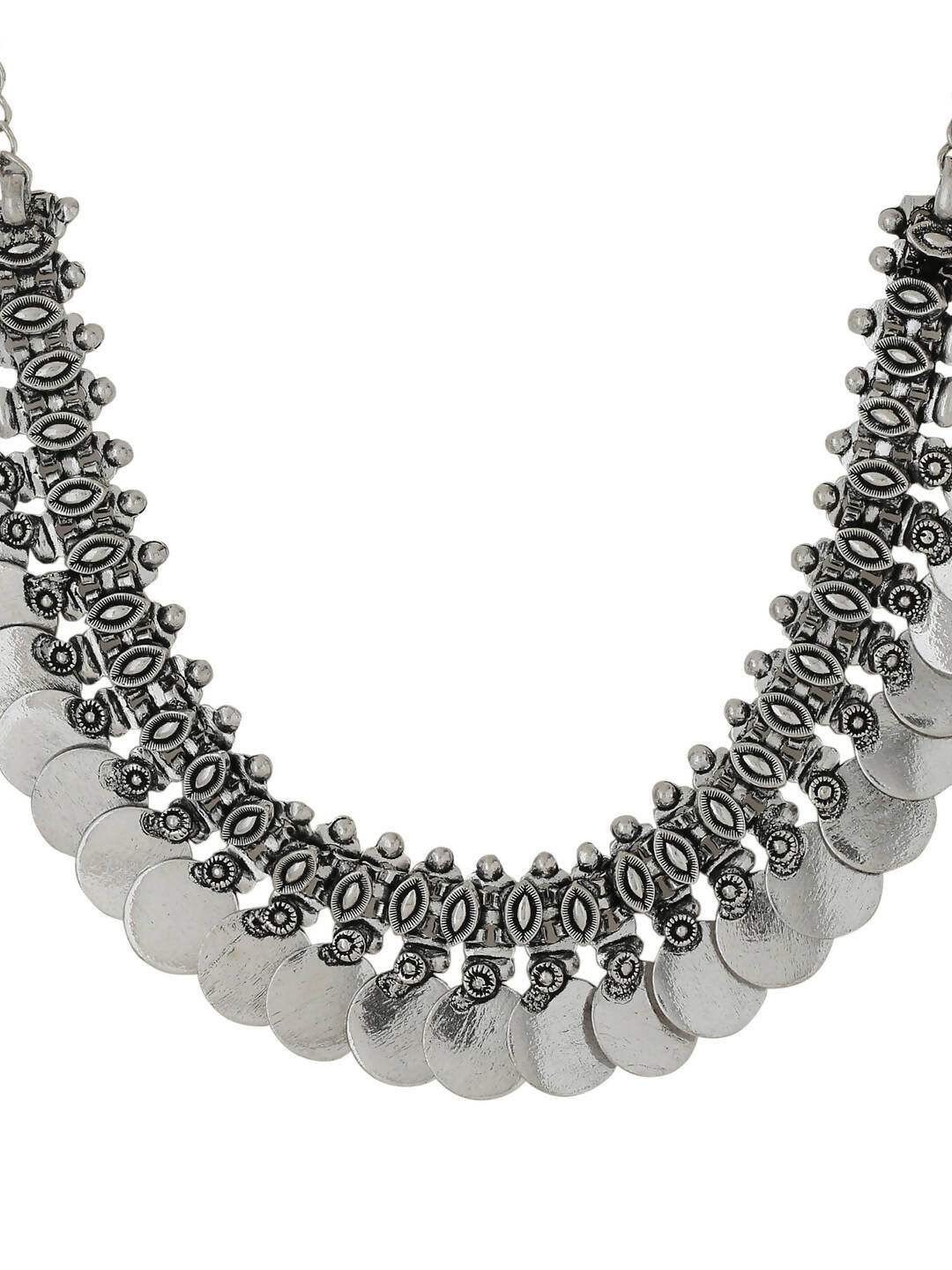 NVR Women Silver-Plated Oxidised Necklace | Swadesiicart