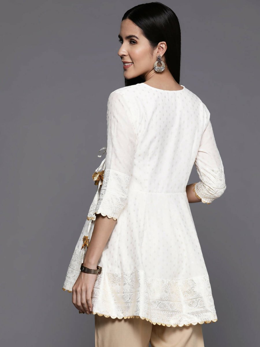 Ahalyaa Women's Traditional wear Tunic - Off-White | Swadesiicart