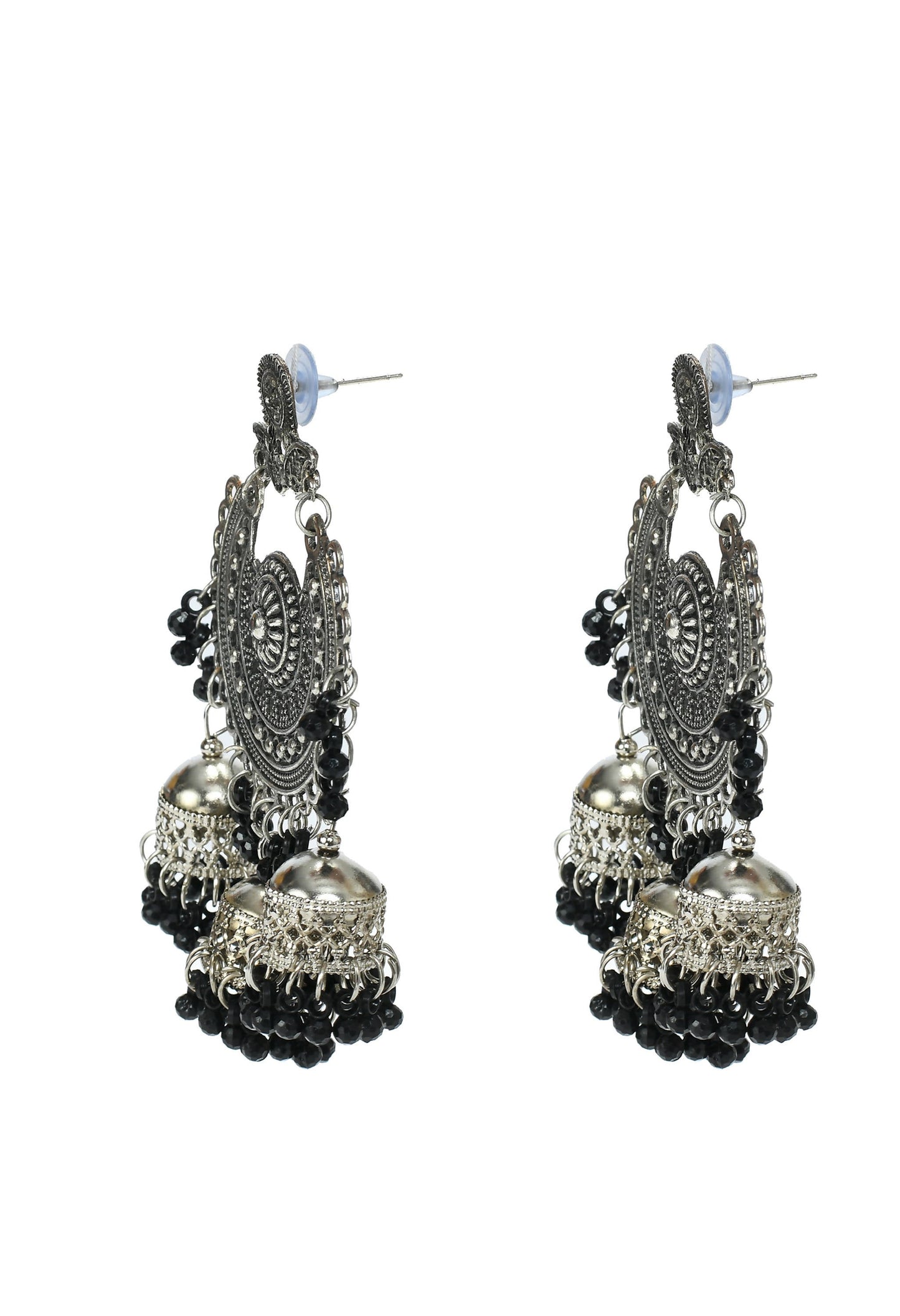 Mominos Fashion Johar Kamal Jhumkas With Maang Tikka Earrings - Swadesiicart