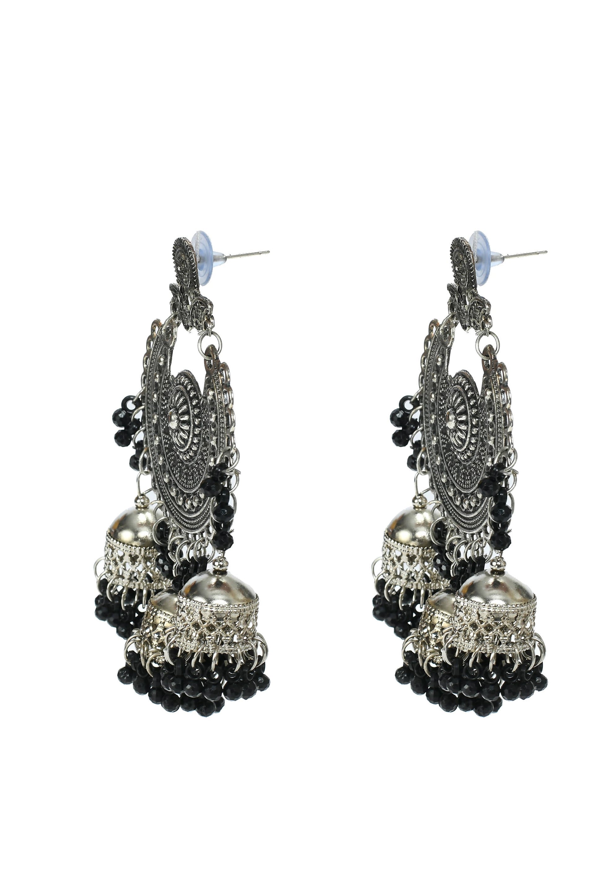 Mominos Fashion Johar Kamal Jhumkas With Maang Tikka Earrings - Swadesiicart