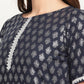 Ahalyaa Women's Blue Rayon Foil Print Top With Palazzo Set | Swadesiicart