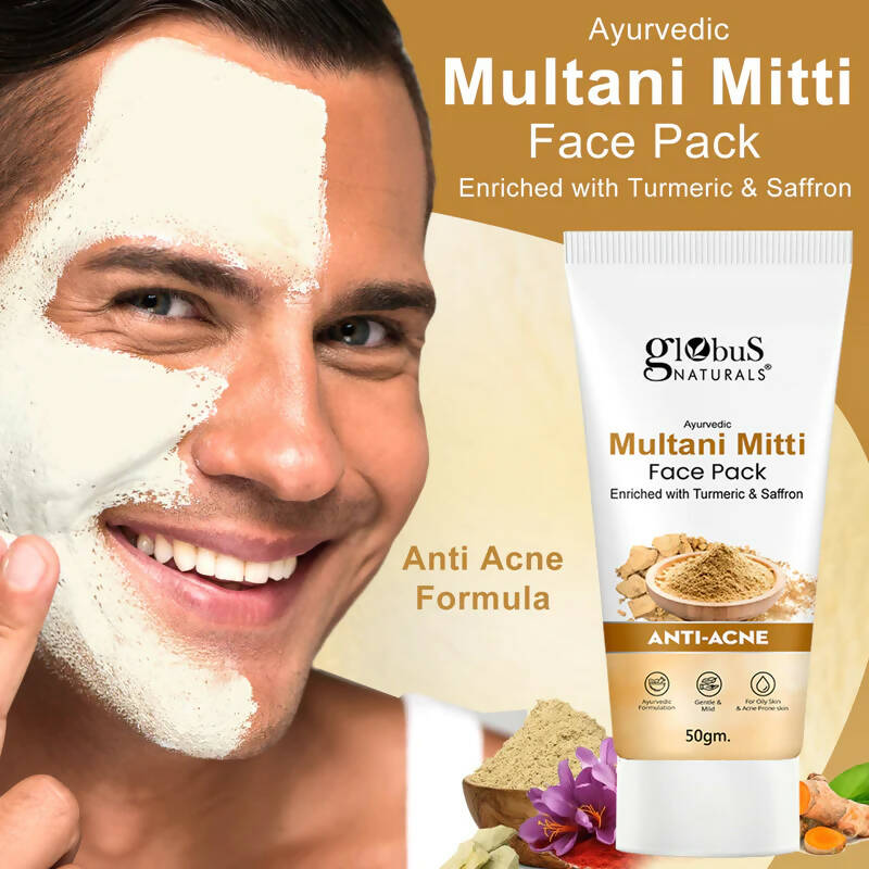 Globus Naturals Anti Acne Multani Mitti Face Pack - Swadesiicart
