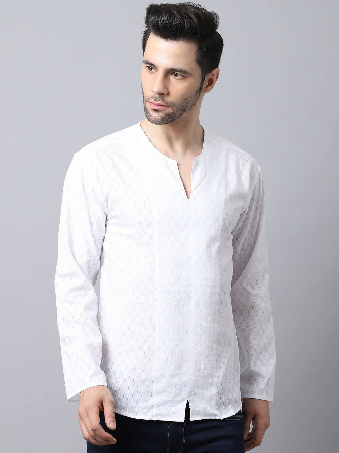 Even Apparels White Pure Cotton Embroided Men's Kurta (STR078) | Swadesiicart