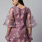 Ahalyaa Women Mauve Organza Digital Printed Tunic | Swadesiicart