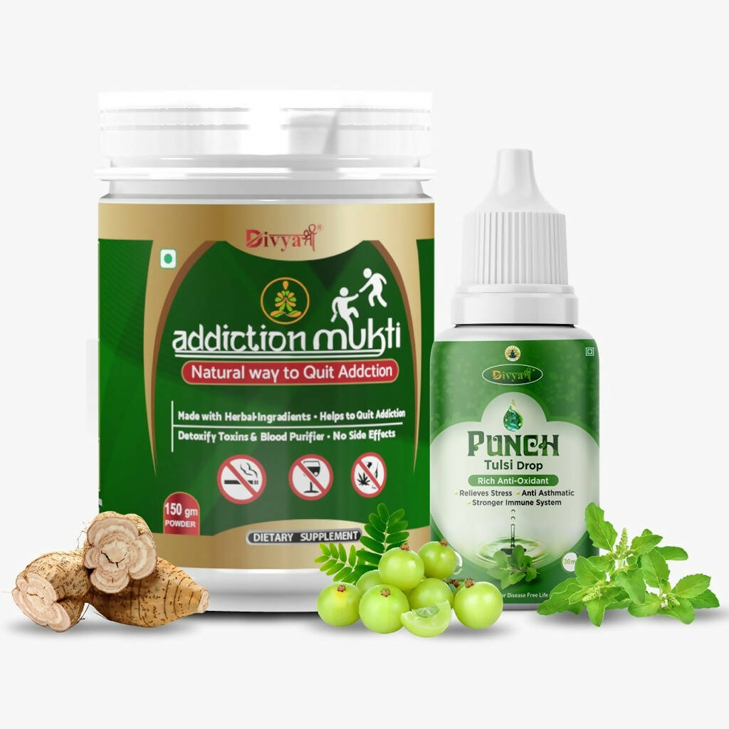 Divya Shree Addiction Mukti & Punch Tulsi Drop Combo | Swadesiicart