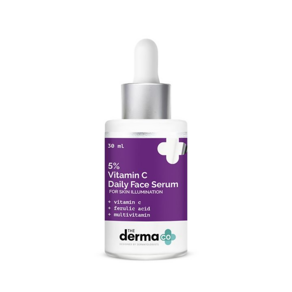 The Derma Co 5% Vitamin C Daily Face Serum With Ferulic Acid & Multivitamin - Limited Time Offer - Swadesiicart