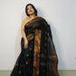 Exclusive Collection Beautiful Black Cotton Silk Woven Handloom Saree With Running Blouse Piece - Swadesiicart
