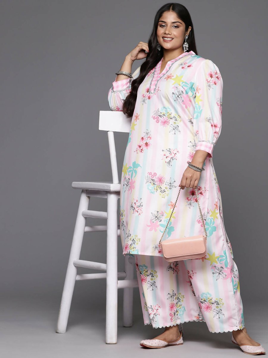 Ahalyaa Women's Traditional wear Kurta Set - Pink | Swadesiicart
