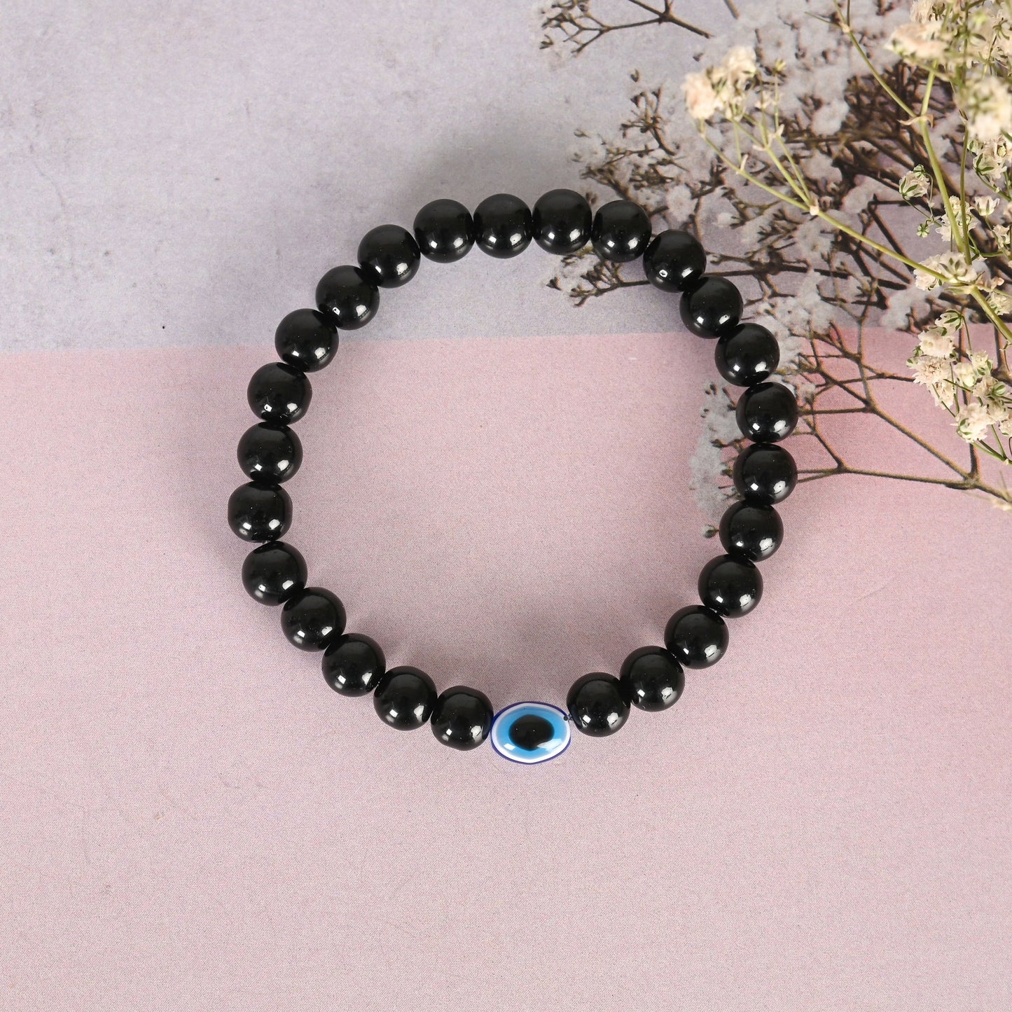NVR Men & Women Marble Crystal Beaded Elasticated Bracelet - NR Retail-NVR
