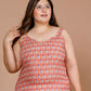 Miravan Women's Plus Size Peach-Coloured Floral Printed Straight Kurta - Swadesiicart