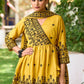 Anaita Yellow Chinon Readymade Sharara Suit with Embroidery Work