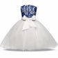 Asmaani Baby Girl White and Blue Full Length Dress (AS-DRESS-22050)