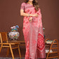 Shree Shyam Fashion Sajni Peach Linen Cotton Saree