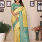 Anaita Yellow Tissue Silk Saree With Weaving Zari Work