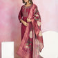 Ethnic Festive Wear Viscose Chanderi Maroon Stitched Suit With Dupatta - Tanisha | Swadesiicart