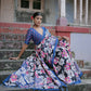 Vishnu Weaves Women's Black Cotton Silk Printed Saree with Blouse - Swadesiicart