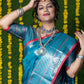 Jyoti Fashion Women's Teal Soft Handloom Silk Zari Woven Saree with Blouse | Swadesiicart