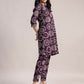 Aavyora Women's Purple Abstract Printed Pure Cotton Co-ord Set - Swadesiicart