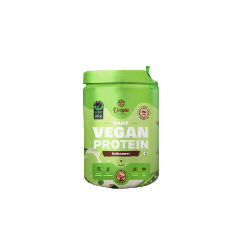 Origin Nutrition Daily Vegan Plant Protein Powder Unflavored (Jar) - Swadesiicart