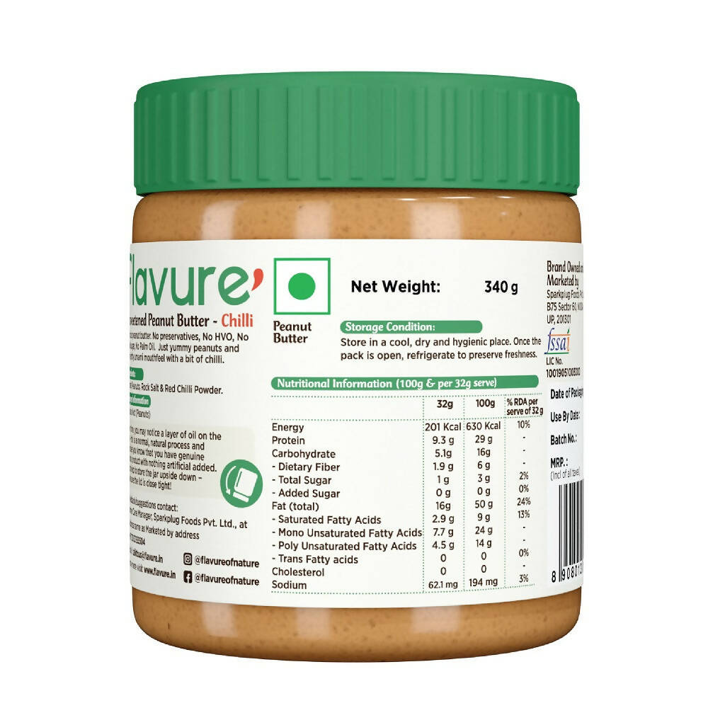 Flavure Peanut Butter - Chilli Crunchy - Swadesiicart