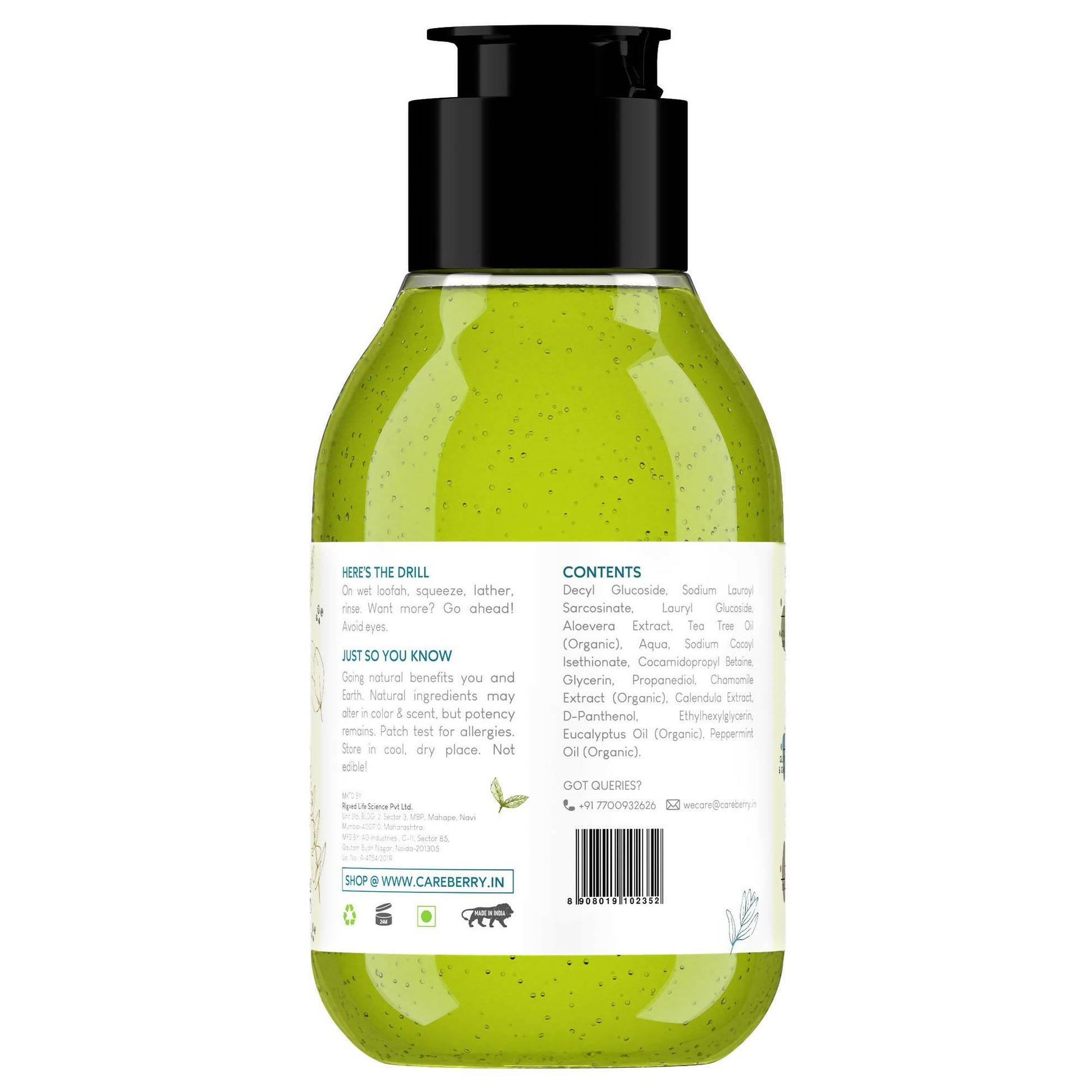 Careberry Tea Tree & Eucalyptus Oil Shower Gel