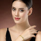 NVR Women's Gold-Polished CZ Stone-Studded Kada Bracelet - Swadesiicart