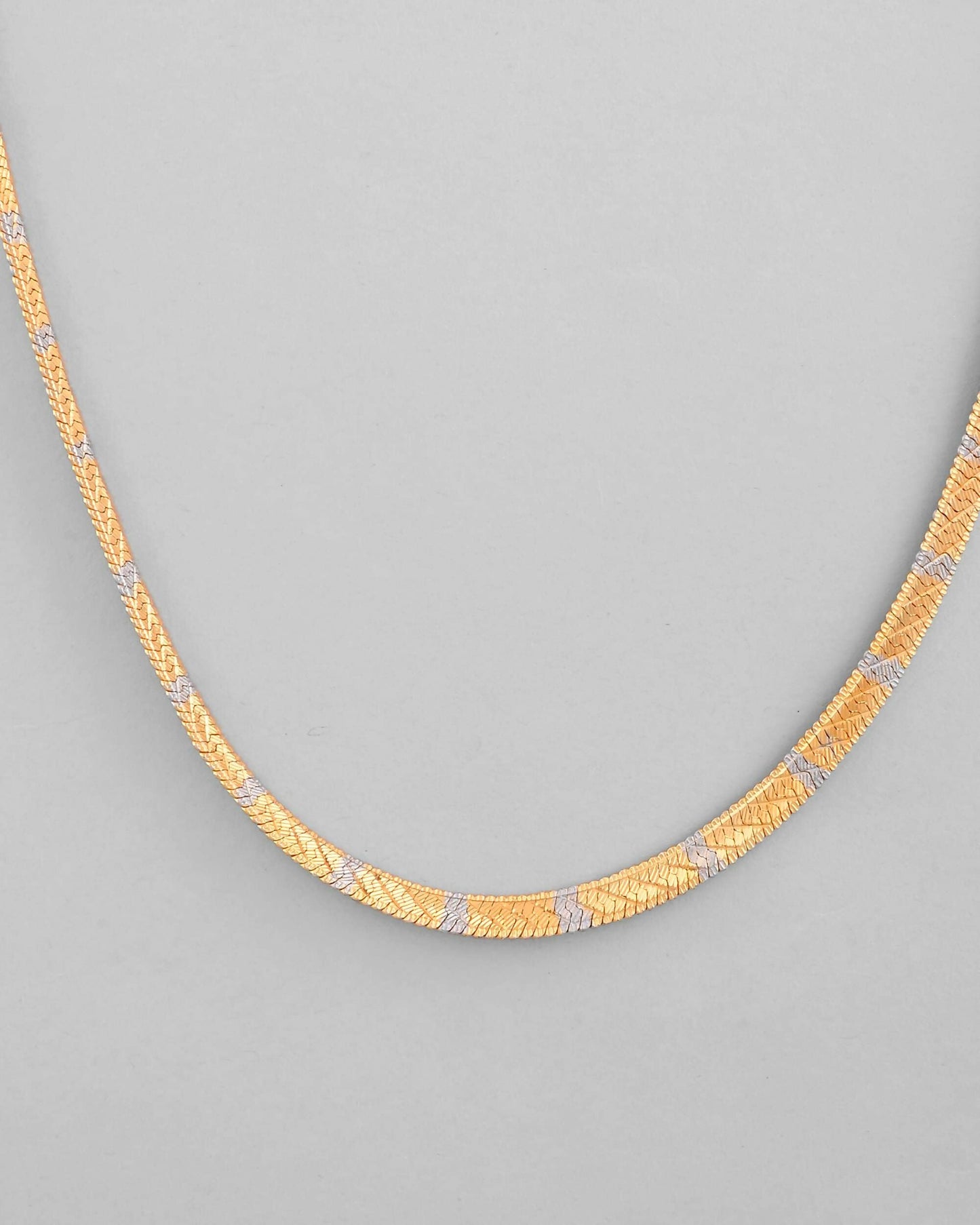 VOJ Dual Toned Self Designed Gold-Polished Chain For Men | Swadesiicart