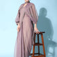Purple Fancy Pure Fabric Plain Ready to wear Saree with stitched Blouse - Vrinda | Swadesiicart