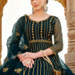 Heavy Stone Embroidered Peacock Blue Designer Anarkali Suit - Emponline | Swadesiicart