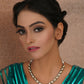 Dual Tone Kundan Neckpiece (silver) - Ruby Raang | Swadesiicart
