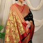 Jyoti Fashion Women's Black Banarasi Silk Zari Woven Saree with Blouse | Swadesiicart