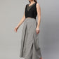 Ahalyaa Women Black Crepe Printed Top Palazzo Set | Swadesiicart