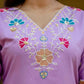 The52 Lavender Women's Gorgeous Embroidered work Viscose Gadhwal Fabric Straight Kurta, Pant and Dupatta Set - Swadesiicart