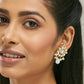 Nuyug 22K Gold-Plated Elegant MOP Studded Ethnic Pearl Drop Stud Earrings | Swadesiicart