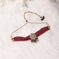 Maroon Kundan Choker with Pearl Drops- Ruby Raang | Swadesiicart