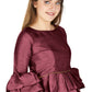Aastha Fashion Women's Wine Art Silk Bell Sleeves attire with Poly Cotton Lining Blouse