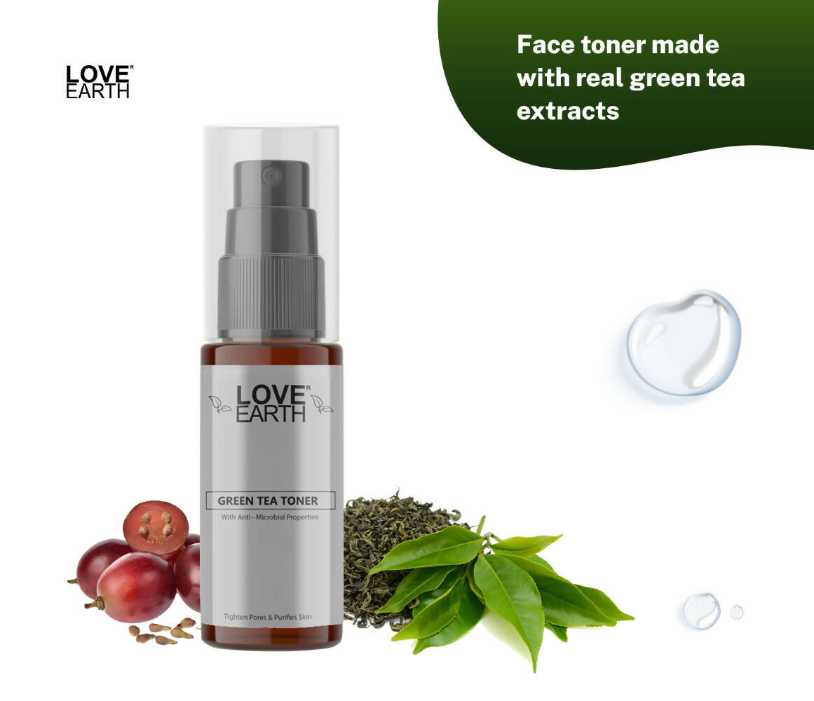 Love Earth Green Tea Toner - Swadesiicart